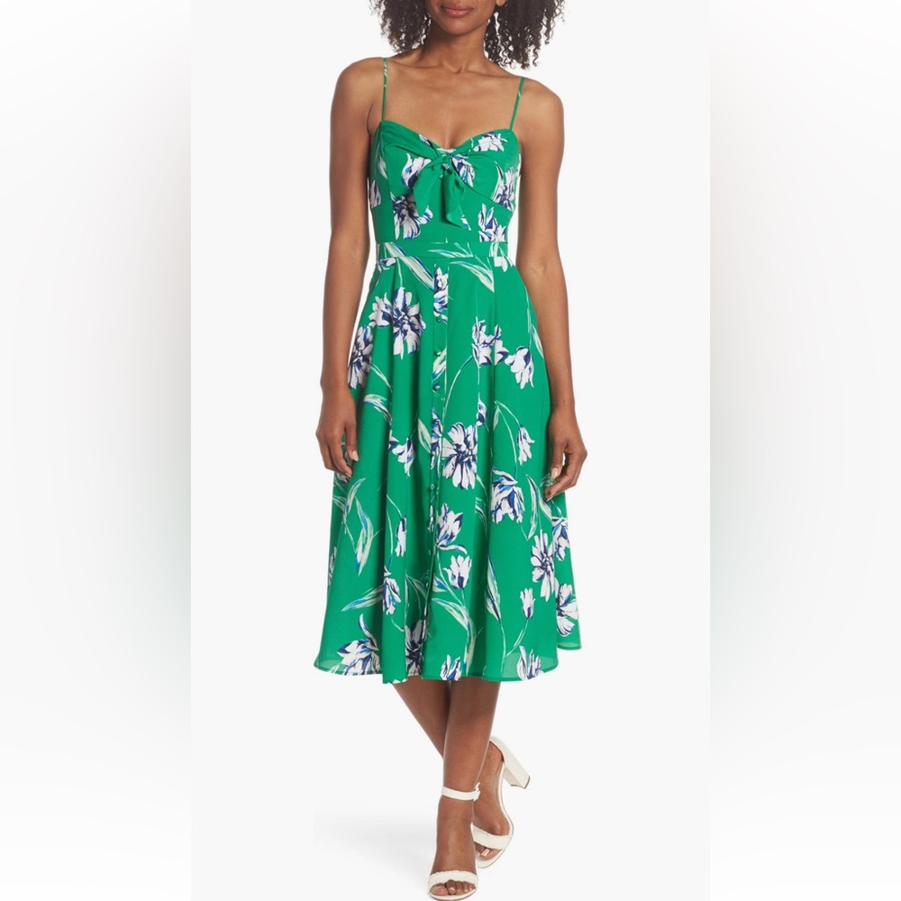Almost New Eliza J Tie Front Midi Dress